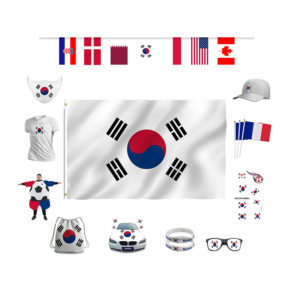 Cup World Football Party Supplies Fan Props Scarf String Flag Bracelet Car Cover Inflatable Suit Cover Flag Set