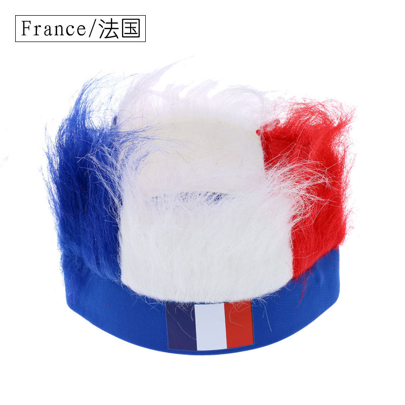 Wholesale Custom Sports Fans Cheering Product Team Supporter Giveaways Headband Wig With 32 Country Flags