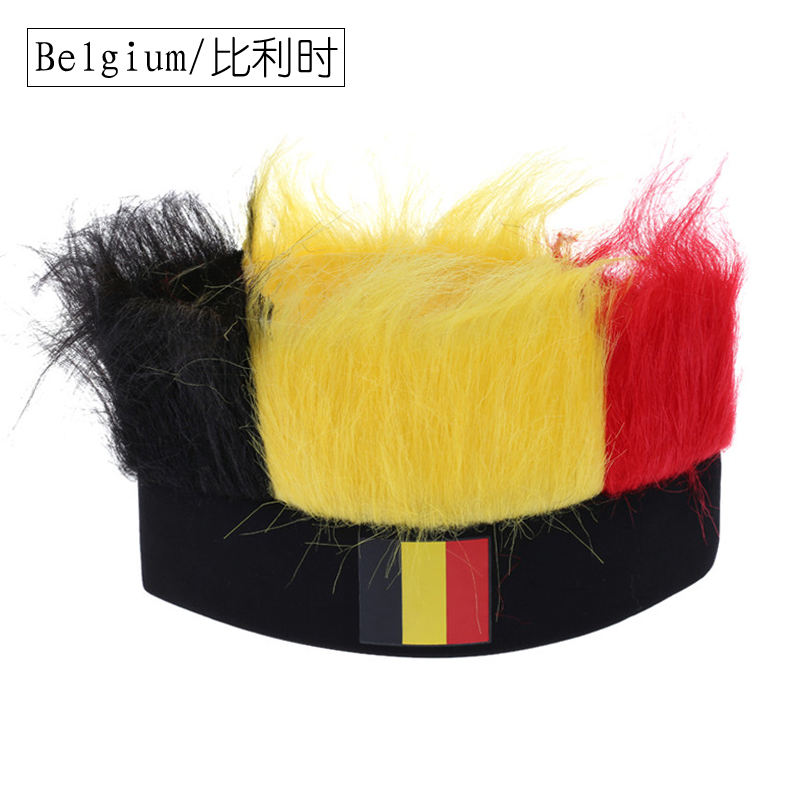 Wholesale Custom Sports Fans Cheering Product Team Supporter Giveaways Headband Wig With 32 Country Flags