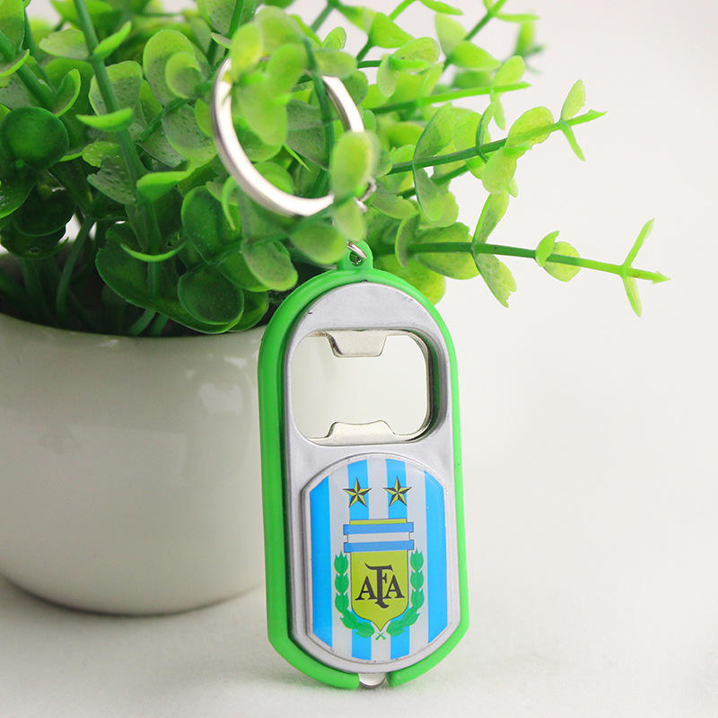Creative Gifts Cup Key Chain Bottle Opener Glow Fans Bar Supplies Keychain With Led Light