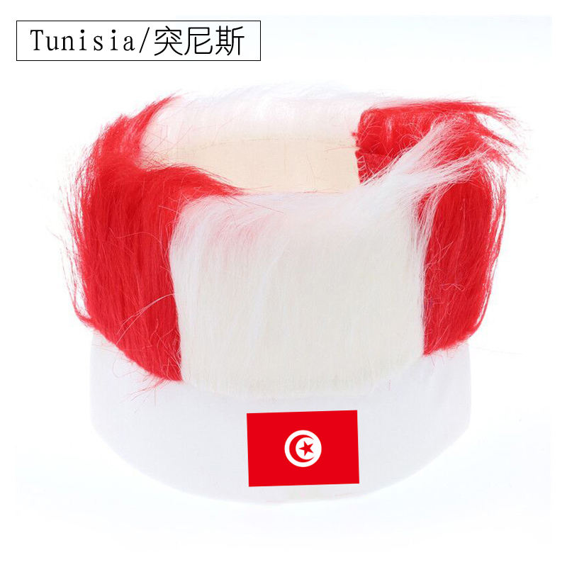 Wholesale Custom Sports Fans Cheering Product Team Supporter Giveaways Headband Wig With 32 Country Flags
