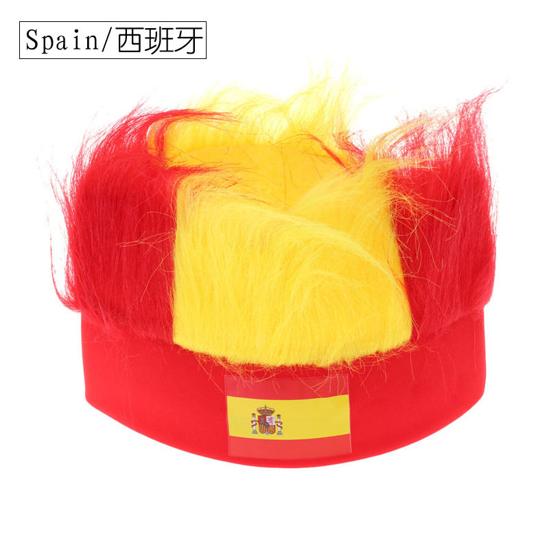 Wholesale Custom Sports Fans Cheering Product Team Supporter Giveaways Headband Wig With 32 Country Flags
