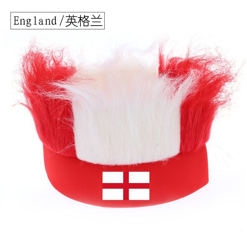 Wholesale Custom Sports Fans Cheering Product Team Supporter Giveaways Headband Wig With 32 Country Flags