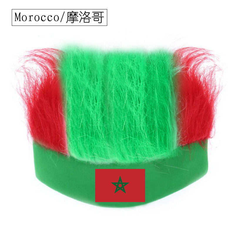 Wholesale Custom Sports Fans Cheering Product Team Supporter Giveaways Headband Wig With 32 Country Flags