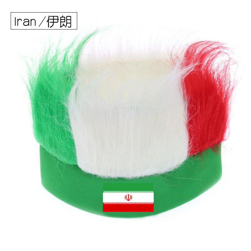 Wholesale Custom Sports Fans Cheering Product Team Supporter Giveaways Headband Wig With 32 Country Flags