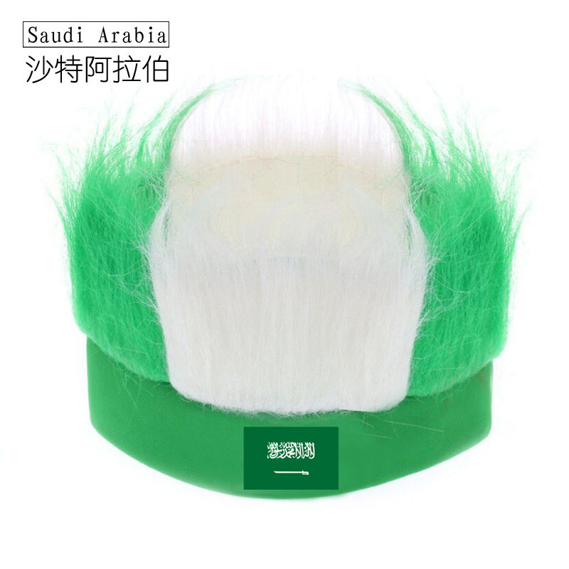 Wholesale Custom Sports Fans Cheering Product Team Supporter Giveaways Headband Wig With 32 Country Flags