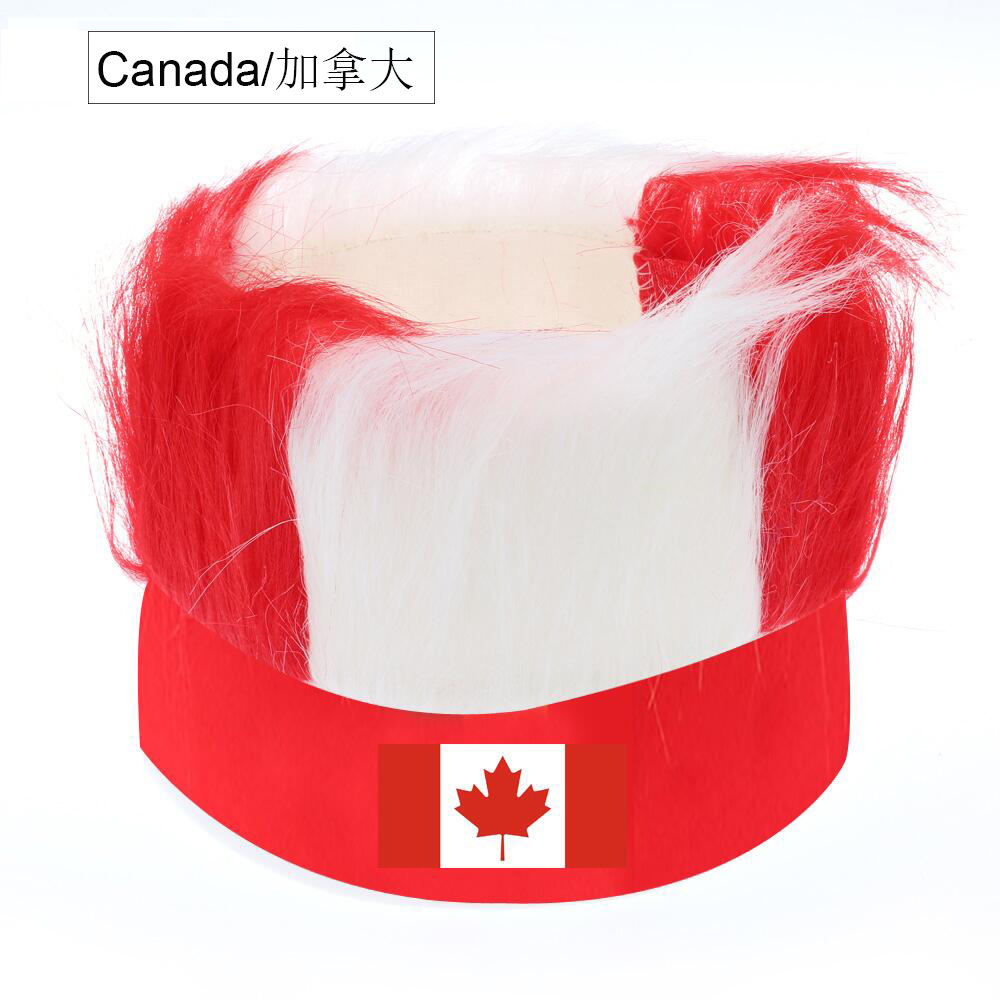 Wholesale Custom Sports Fans Cheering Product Team Supporter Giveaways Headband Wig With 32 Country Flags