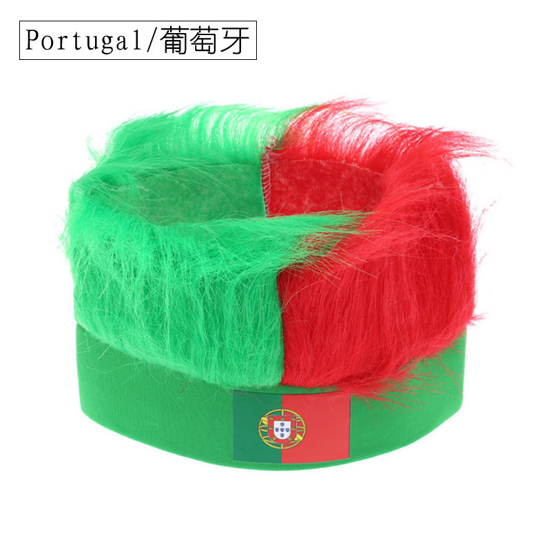 Wholesale Custom Sports Fans Cheering Product Team Supporter Giveaways Headband Wig With 32 Country Flags