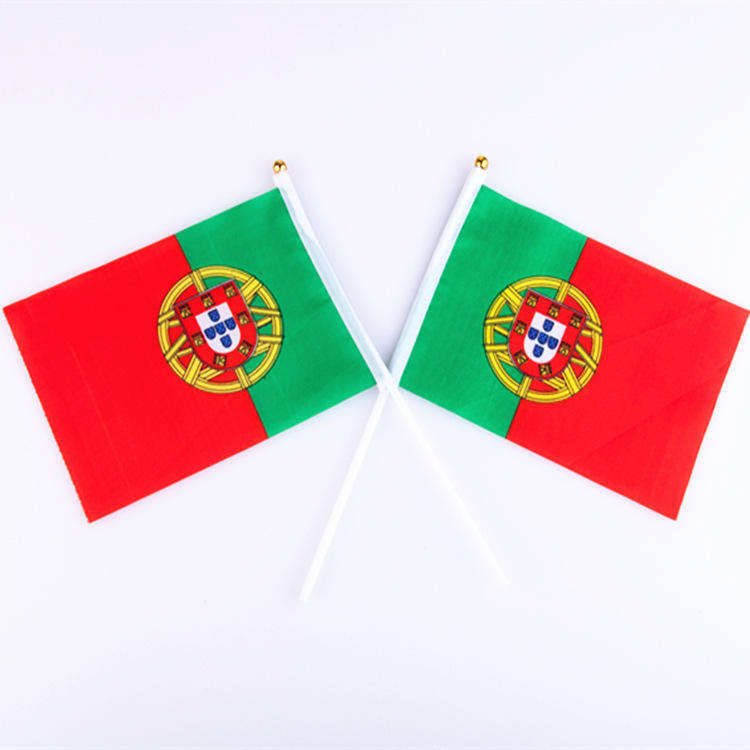Custom Manufacture Cheap Mini Pole National Country Polyester Waving Hand Flag