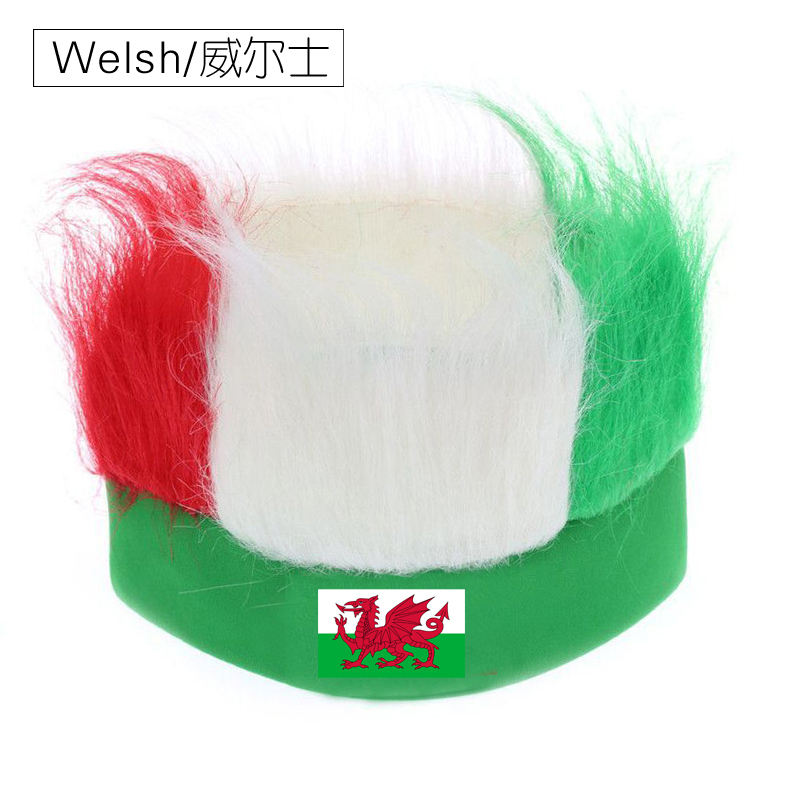 Wholesale Custom Sports Fans Cheering Product Team Supporter Giveaways Headband Wig With 32 Country Flags