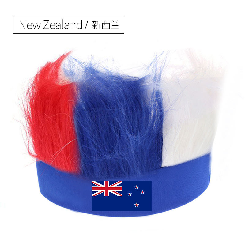 Wholesale Custom Sports Fans Cheering Product Team Supporter Giveaways Headband Wig With 32 Country Flags