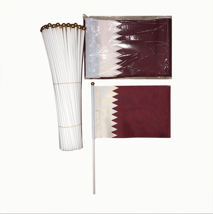 Custom Manufacture Cheap Mini Pole National Country Polyester Waving Hand Flag