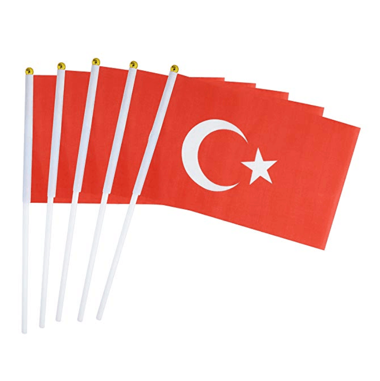 Custom Manufacture Cheap Mini Pole National Country Polyester Waving Hand Flag