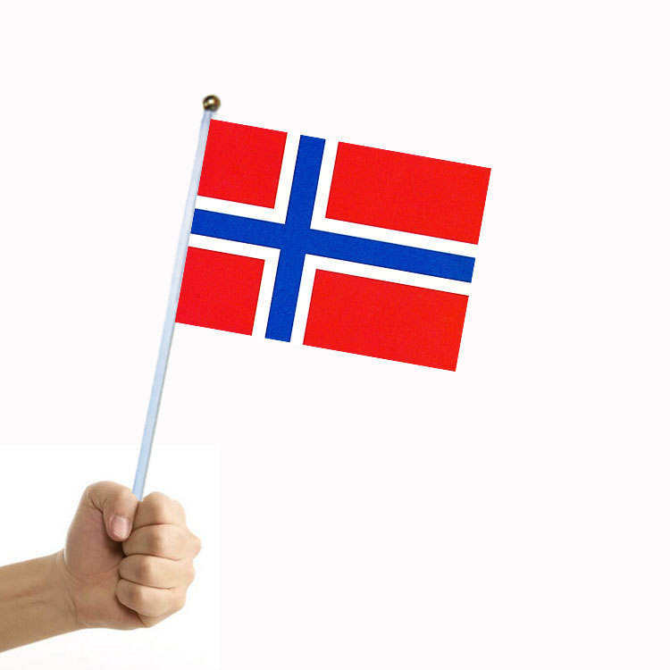 Custom Manufacture Cheap Mini Pole National Country Polyester Waving Hand Flag
