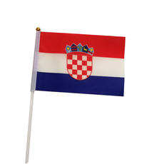 Custom Manufacture Cheap Mini Pole National Country Polyester Waving Hand Flag