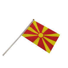 Custom Manufacture Cheap Mini Pole National Country Polyester Waving Hand Flag