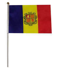 Custom Manufacture Cheap Mini Pole National Country Polyester Waving Hand Flag