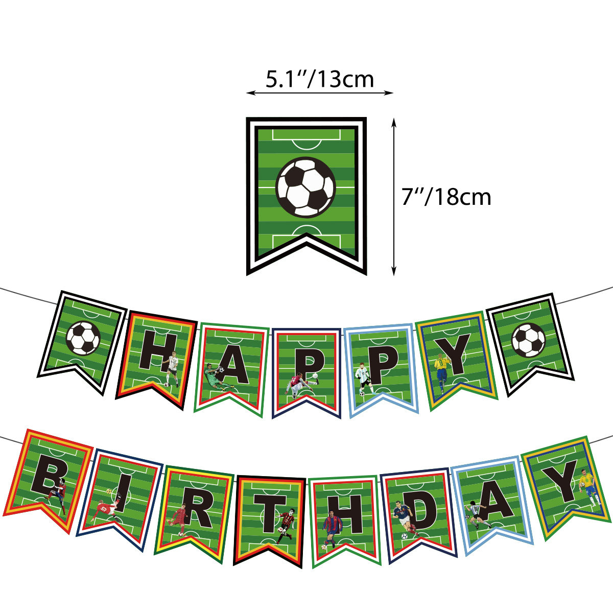 World Cup Football Party Decorations For Fan Events Dress Up Balloons Spiral Hanging Decorations Banners Pull Flags
