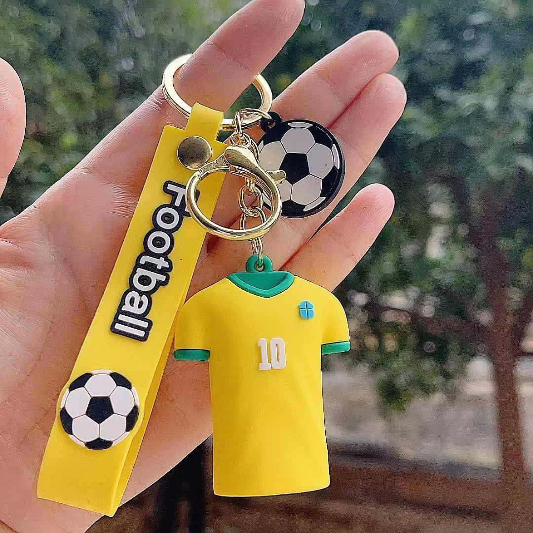 Football World Cup Star Jerseys Figure Key Chain Net Red Schoolbag Pendant Personalized Creative Small Gifts