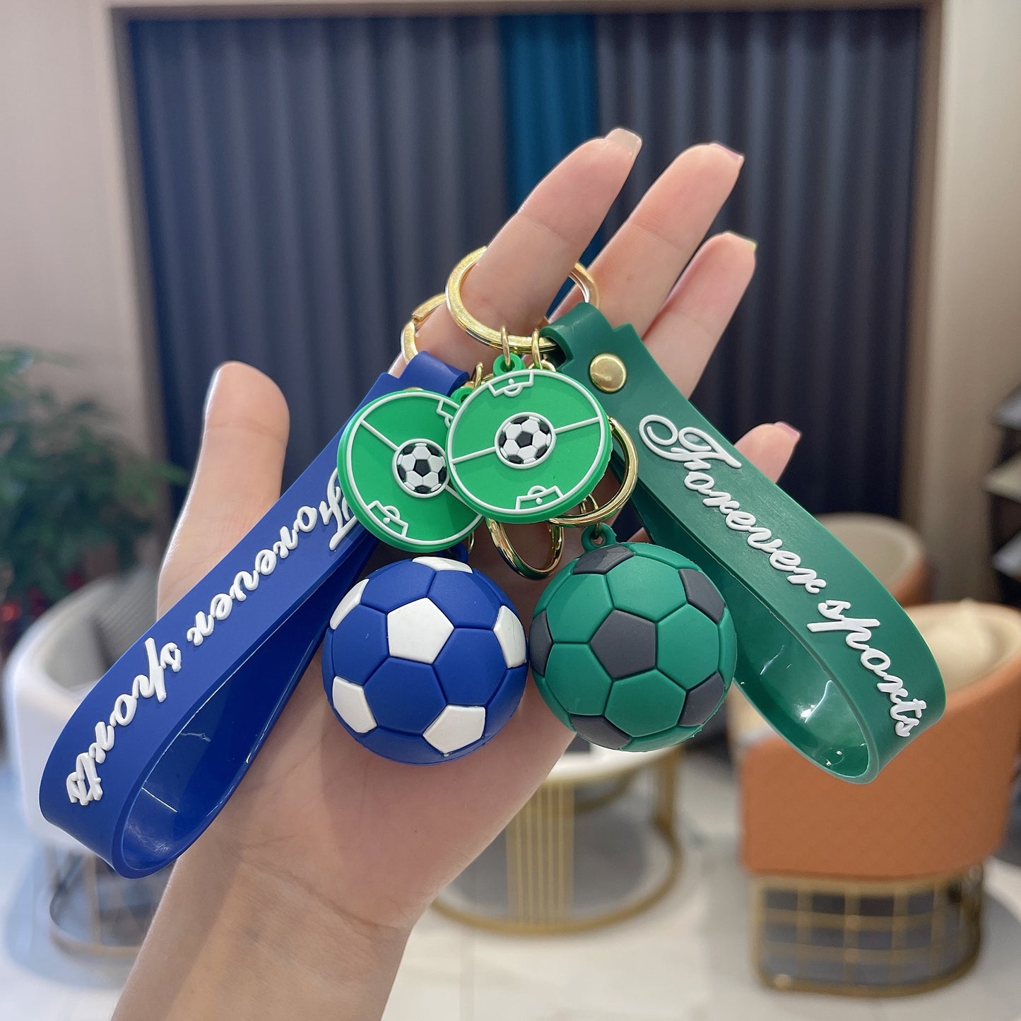 New Pvc Soft Plastic Football Key Chain Pendant World Cup Fans Football Key Chain Sports Games Souvenirs Gifts