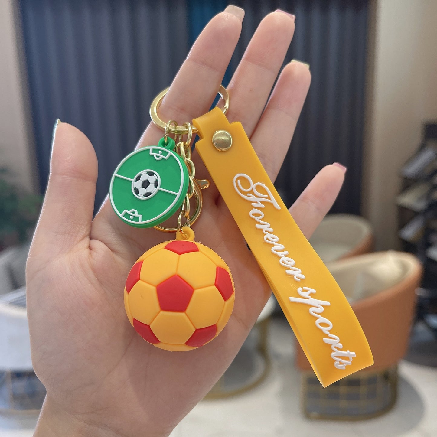 New Pvc Soft Plastic Football Key Chain Pendant World Cup Fans Football Key Chain Sports Games Souvenirs Gifts