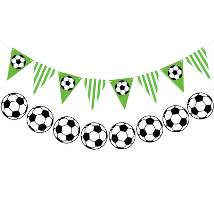 Sports Party Decorated Flag Banner Football String Flag Football Stripes Triangle Paper Latte