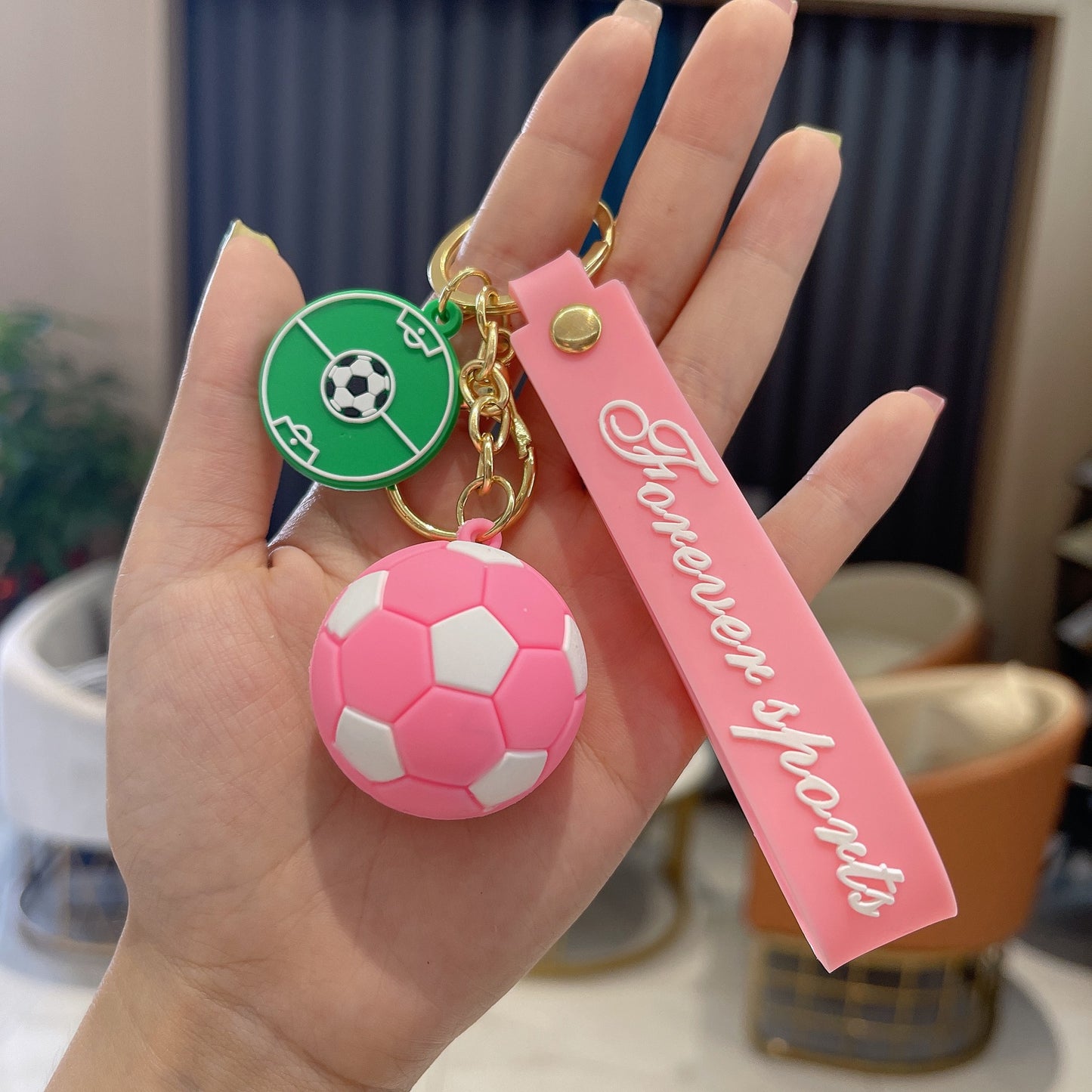 New Pvc Soft Plastic Football Key Chain Pendant World Cup Fans Football Key Chain Sports Games Souvenirs Gifts