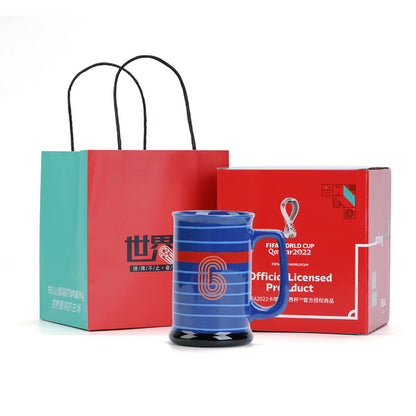 Football World Cup Beer Mug Mug Football Souvenirs Cup High-Grade Ceramic Cup Gift Box