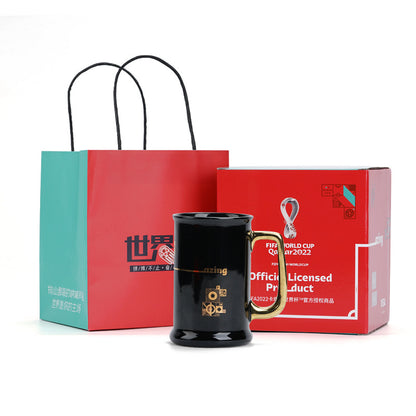 Football World Cup Beer Mug Mug Football Souvenirs Cup High-Grade Ceramic Cup Gift Box