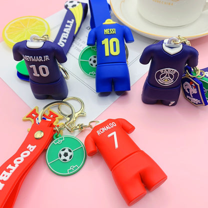Football World Cup Star Jerseys Figure Key Chain Net Red Schoolbag Pendant Personalized Creative Small Gifts