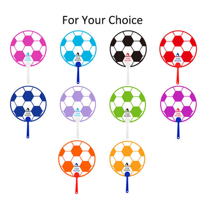 World Cup Advertising Promotion Pp Plastic Fan Customized Football Round Fan Pp New Material Medium Handle Fan