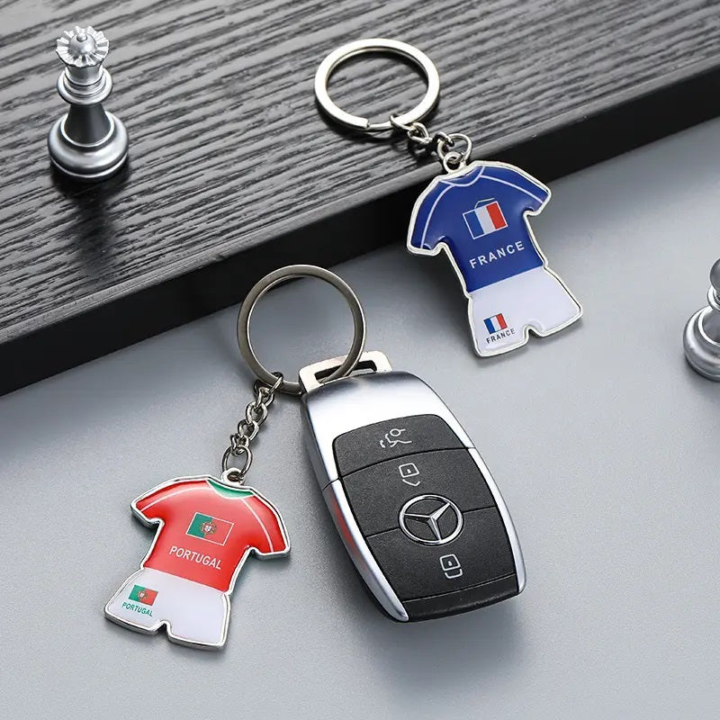 Custom Football Gifts World Cups National Country Flag Souvenir Acrylic Keychain Pendant Gifts Brazil Germany Spain Key Ring