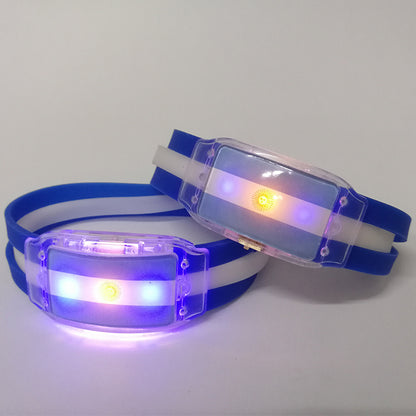 Fans Cheering Led Country Flag Bracelet Led Light Silicone Wristband Customized Led National Flag Bracelet For World Cup