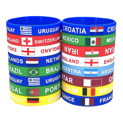 Custom Soccer Silicone Wrist Strap World Cup Flag Wrist Strap Soccer Fan Supplies Gift Souvenirs