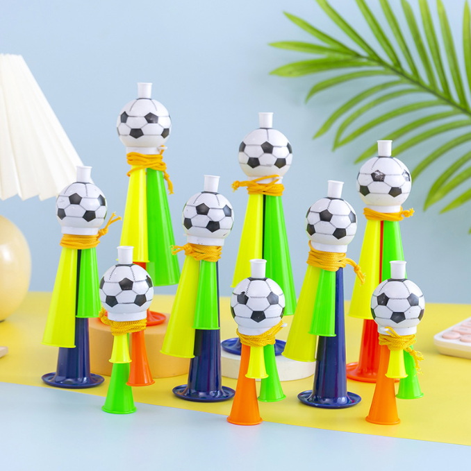 Football Match Cheering Toy Football Fan Horn Plastic Soccer Shape Vuvuzela Cheering Horn