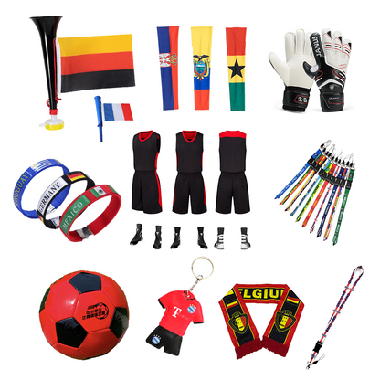 Soccer Event Accessories Wholesale World Cup Glasses Football Fans Cheer Party Supply KeyChains Scarf Flags Promotional Gift Souvenirs