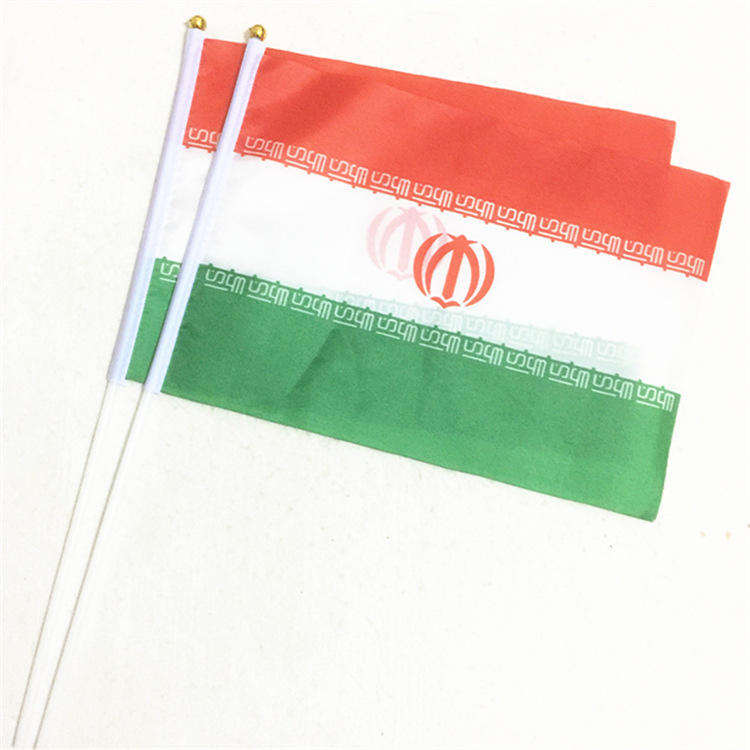 Custom Manufacture Cheap Mini Pole National Country Polyester Waving Hand Flag