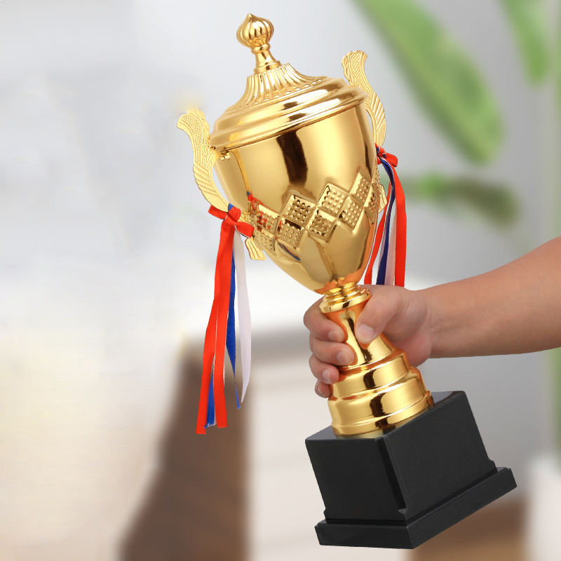 Custom Luxury Gym Competition Real Size Resin Metal Gold World Sports Cup Trophy Award Trophies And Medals