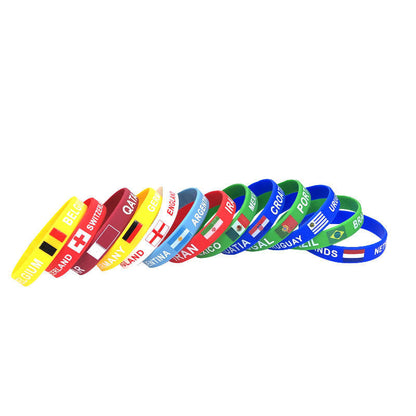 Custom Soccer Silicone Wrist Strap World Cup Flag Wrist Strap Soccer Fan Supplies Gift Souvenirs