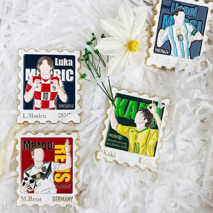 Custom Design Gold Plated World Cup Football Star Hard Enamel Pin World Trading Pin Soccer Sports Soft Enamel Pins Badge Set