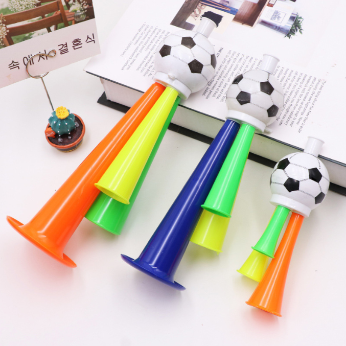 Football Match Cheering Toy Football Fan Horn Plastic Soccer Shape Vuvuzela Cheering Horn