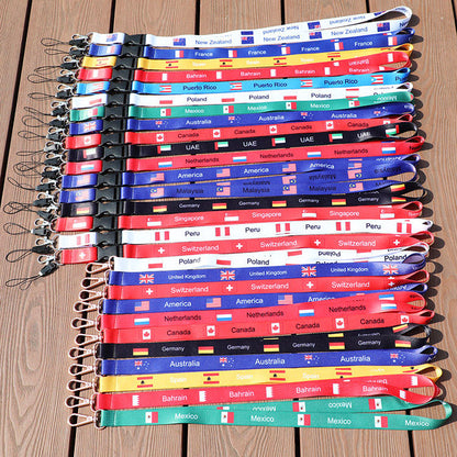 Custom The World Football Cup Competition Lanyard Country Flag Lanyard