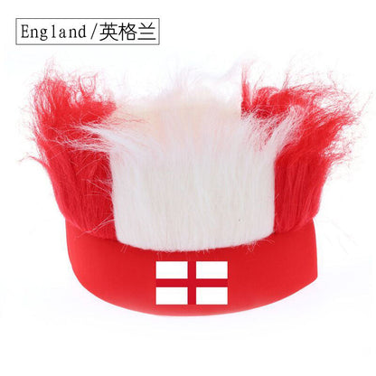 Wholesale Custom Sports Fans Cheering Product Team Supporter Giveaways Headband Wig With 32 Country Flags