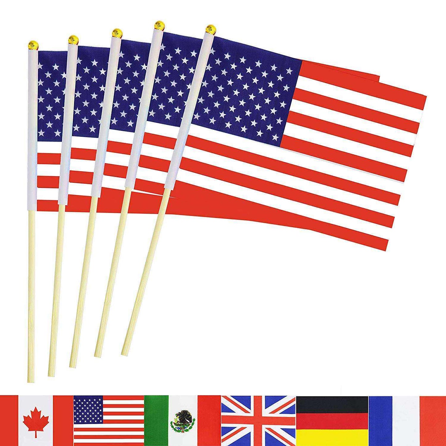 Custom Manufacture Cheap Mini Pole National Country Polyester Waving Hand Flag