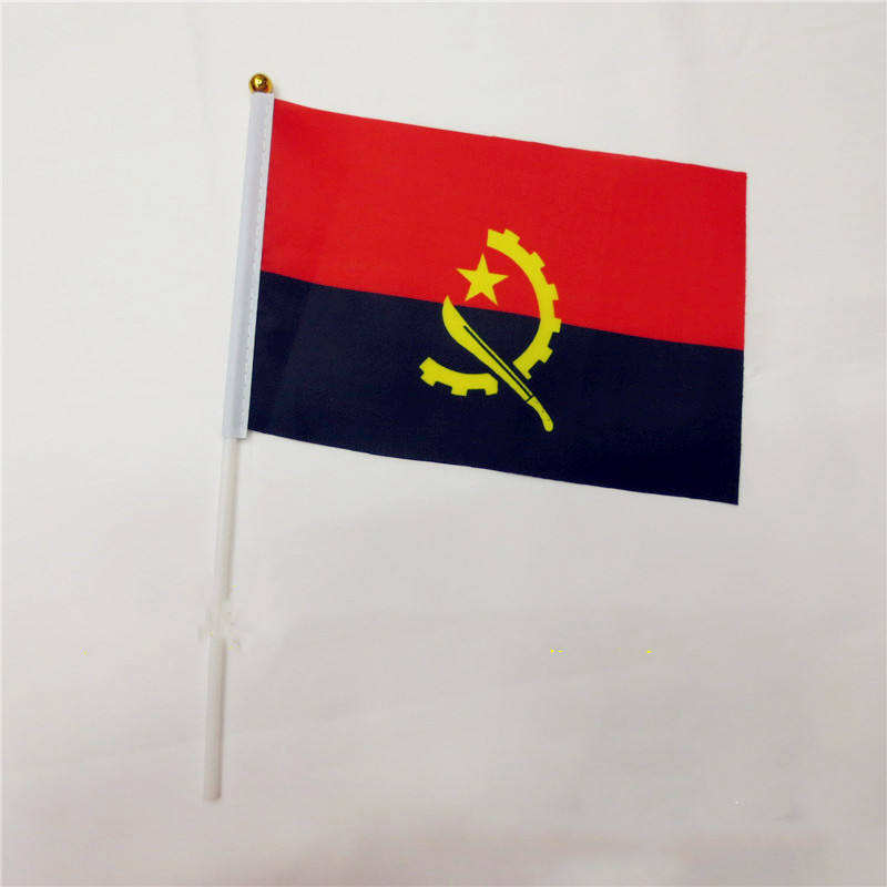 Custom Manufacture Cheap Mini Pole National Country Polyester Waving Hand Flag