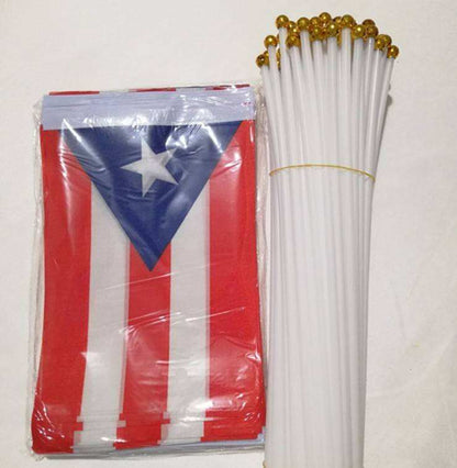 Custom Manufacture Cheap Mini Pole National Country Polyester Waving Hand Flag