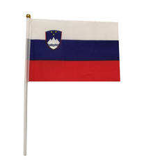 Custom Manufacture Cheap Mini Pole National Country Polyester Waving Hand Flag