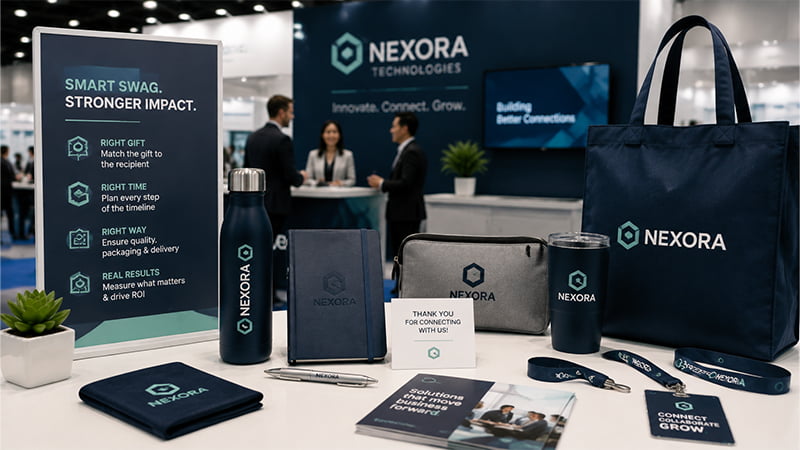 54 company swag ideas featuring customized promotional products for events, conferences, and branded giveaways