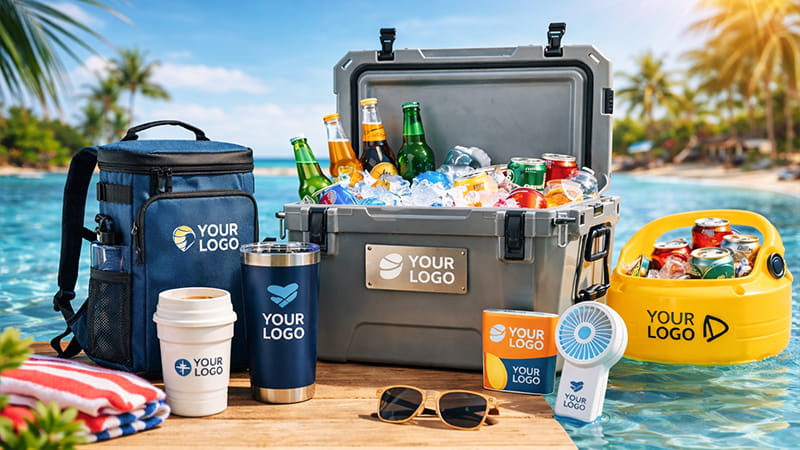 Summer giveaway ideas featuring coolers, drinkware, and outdoor essentials