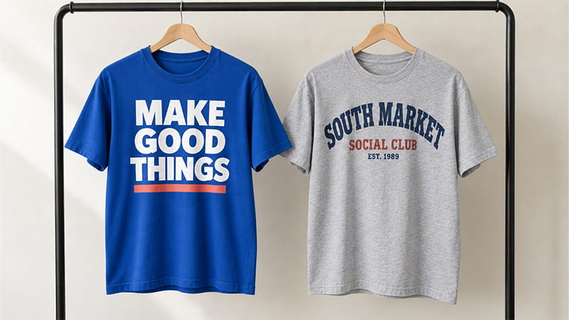 Bold typography T-shirt design with large lettering used as the main visual.